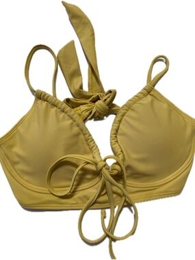 Zaful Yellow Tie-Front Bikini Top